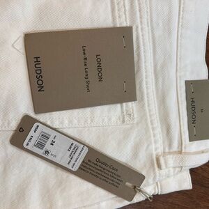 Hudson -  London Low-Rise Long Short White size 34 NWT